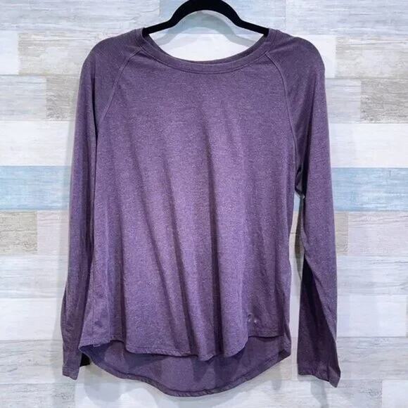UNDER ARMOUR Whisperlight T-Shirt Purple Back Cut Out Relaxed Fit Womens Large - Picture 2 of 7